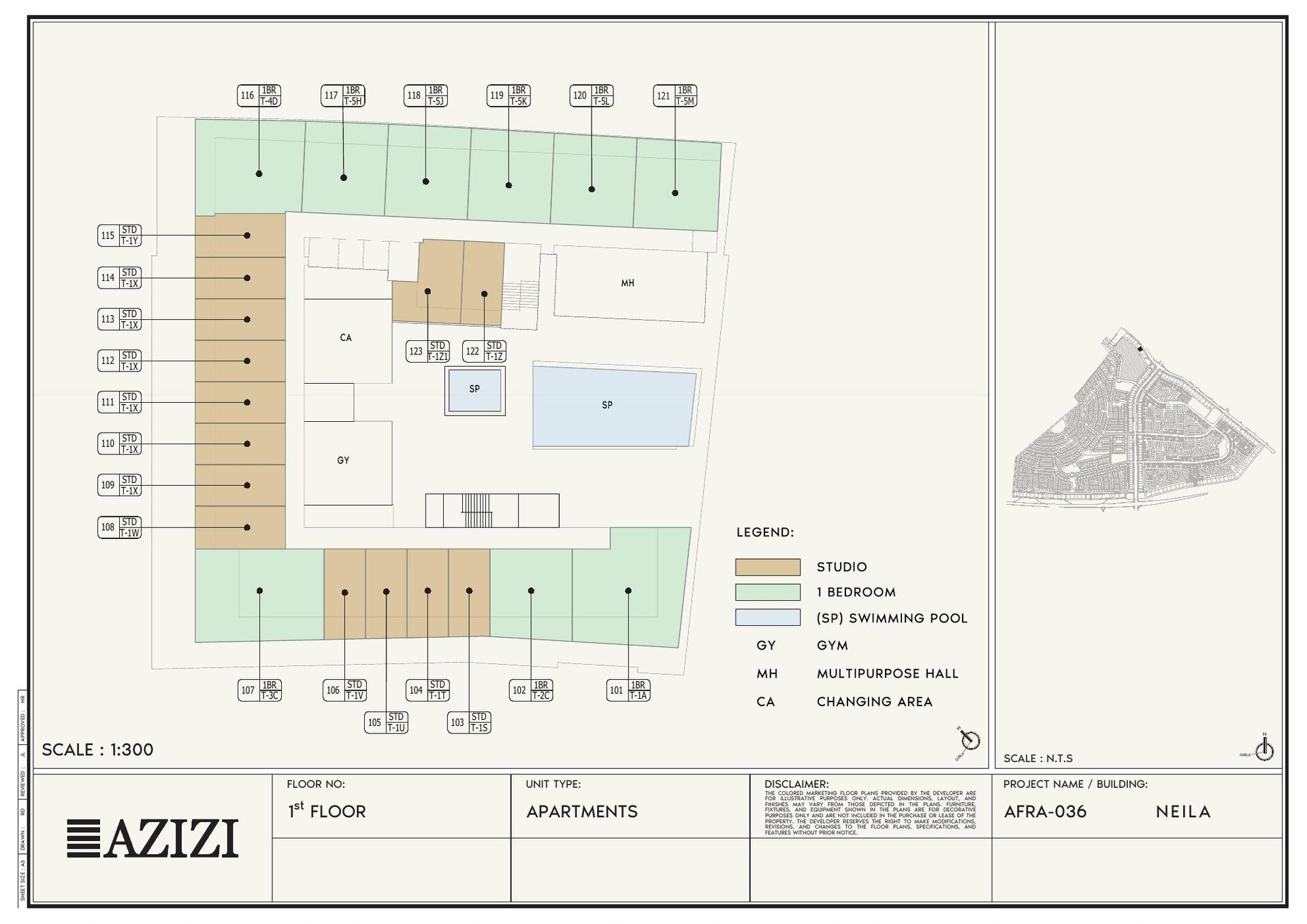 Azizi Neila — 1 Bedroom Floor Plan