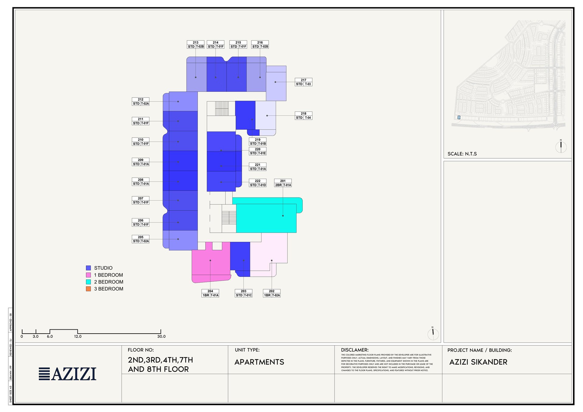 Azizi Sikander — 1 Bedroom Floor Plan